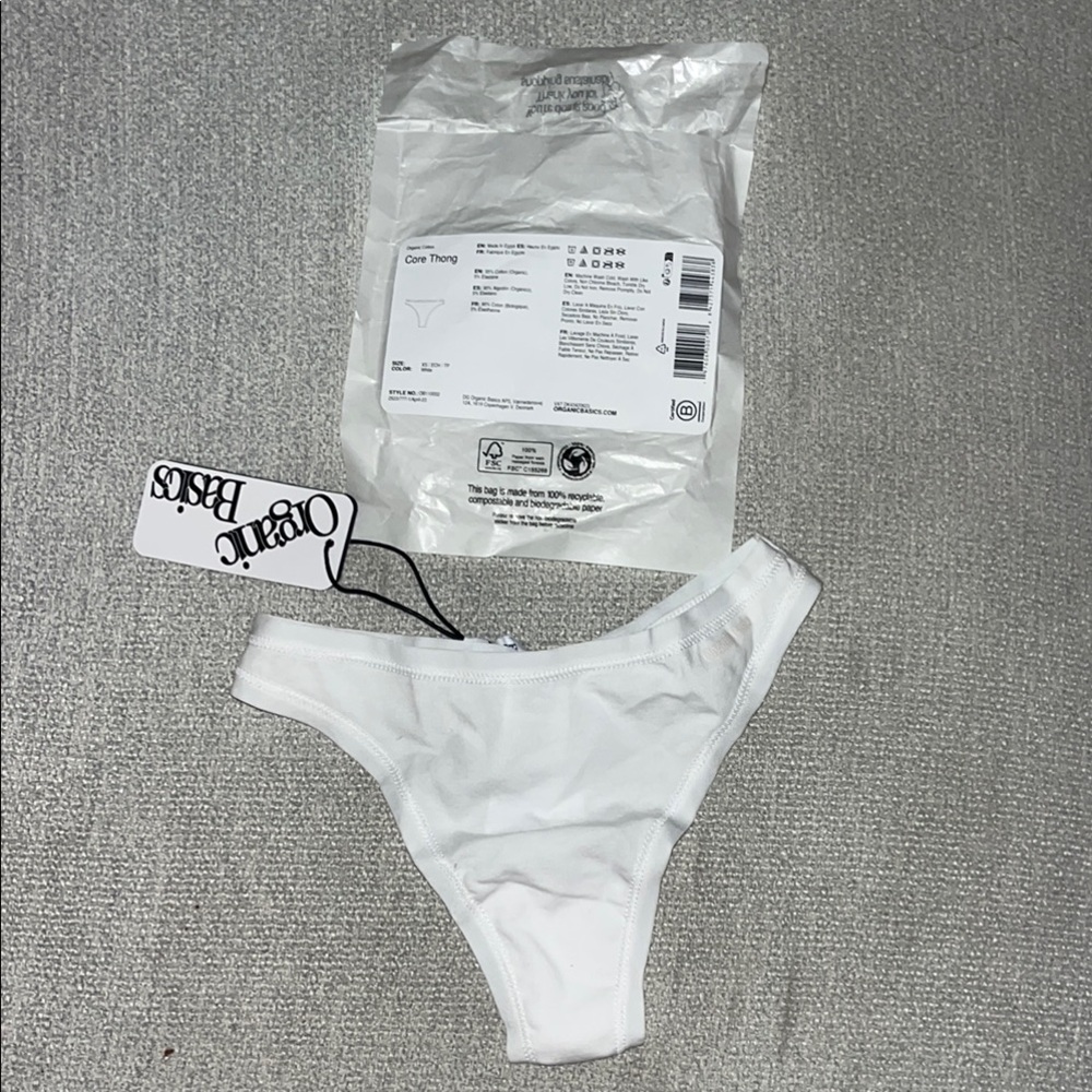 Organic Basics White Thong